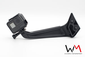 LHD Wilvern Motorsport GoPro mount for Recaro Sportster CS Seat with GoPro shown from front