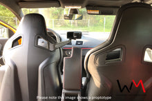 Load image into Gallery viewer, LHD Wilvern Motorsport GoPro mount for Recaro Sportster CS Seat with GoPro and charging cable shown from rear fitted to a seat in a Renault Megane RS